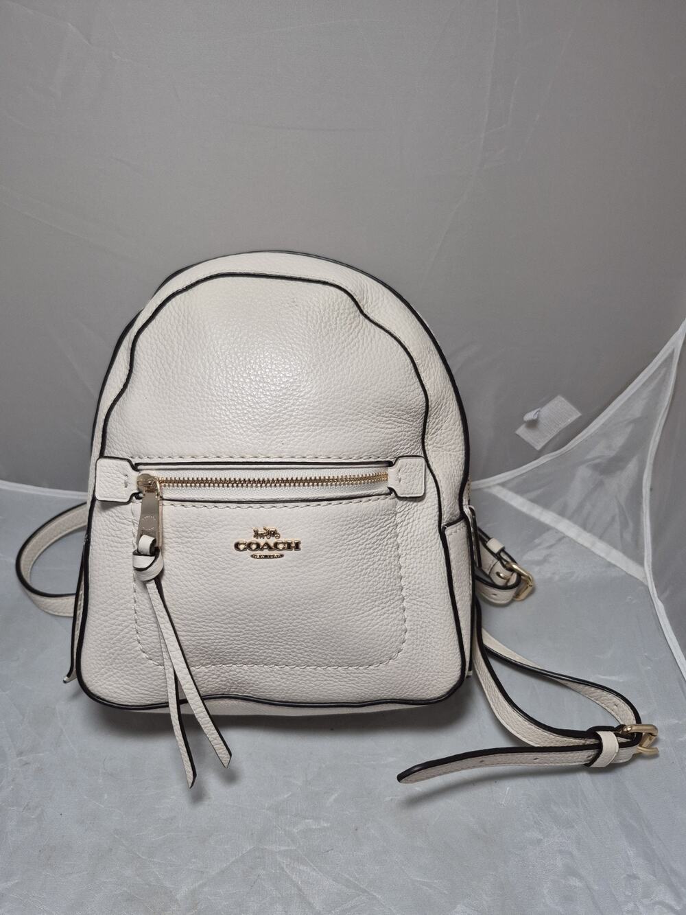 💥 Coach F30530 Andi Mini Backpack pebbled leather cream NWOT
